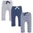 Touched By Nature Baby's Organic Cotton Pants 3-pack - Blue Cream