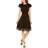 Donna Ricco Lace Trim A-Line Dress - Black