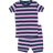 Leveret Kid's Striped Shorts Pajama Set - Purple/Navy