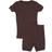 Leveret Toddler Unisex Solid Color Short Pajama Set - Brown