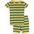 Leveret Kid's Striped Shorts Pajama Set - Yellow/Green