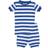 Leveret Kid's Striped Shorts Pajama Set - Blue/White