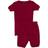 Leveret Kid's Short Sleeve Neutral Solid Color Pajamas - Maroon (32177962352714)