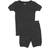 Leveret Kid's Short Sleeve Neutral Solid Color Pajamas - Dark Grey (32177961795658)