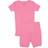 Leveret Kid's Short Sleeve Classic Solid Color Pajamas - Light Pink (32177957732426)