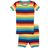 Leveret Short Sleeve Rainbow Cotton Pajamas - Stripes Boy
