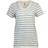 Blue Mountain Women's Short Sleeve V-Neck T-shirt - Campanula Blue Stripe