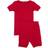 Leveret Kid's Solid Pajama Set 2-piece - Red