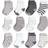 Hudson Baby Cotton Rich Newborn & Terry Socks 12-pack - Gray White Star