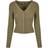 Urban Classics Ladies Short Rib Knit Cardigan - Khaki