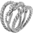 David Yurman Stax Three Row Ring - Silver/Diamonds