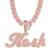 Lulu Mel Iced Out Custom Name Necklace - Rose Gold/Transparent