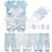 Kiddiezoom Baby Layette Essentials Gift Set 19-pcs - Sky Blue Stripe/Little Stars/Print Set