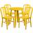 Flash Furniture Thomas Commercial Grade 24" Round Yellow Metal Indoor-Outdoor Table Slat