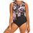 Swimsuits For All Chlorine Resistant High Neck One Piece Swimsuit - Engineered Coral Floral
