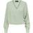 Pieces Women's Pccelic Ls Wrap Knit Bc Pullover Sweater - Swamp