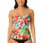 Anne Cole Twist Front Bandeaukini Swim Top - Pink Multi Foral