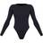 PrettyLittleThing Basic Cotton Blend Crew Neck Bodysuit - Black