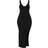 PrettyLittleThing Plunge V Neck Knit Maxi Dress - Black