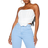 PrettyLittleThing Shape Ruched Corset Crop Top - White