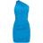 PrettyLittleThing Ruched One Shoulder Bodycon Dress - Blue