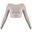 PrettyLittleThing Structured Contour Ribbed Round Neck Long Sleeve Crop Top - Stone
