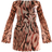 PrettyLittleThing Underbust Detail Shift Dress - Leopard