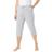 Dreams & Co Women's Knit Sleep Capri Plus Size - Heather Grey