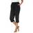 Dreams & Co Women's Knit Sleep Capri Plus Size - Black