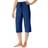 Dreams & Co Women's Knit Sleep Capri Plus Size - Evening Blue