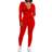 PrettyGarden Women's Two Piece Tracksuit Set - Red