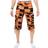 XRay Mens Belted Long Cargo Shorts - Orange Camo