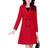 Bankeng Women Winter Wool Blend Camel Mid-Long Coat - Red