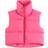 Fuinloth Women's High Stand Collar Lightweight Zip Crop Puffer Gilet - Rose Red