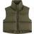 Fuinloth Women's High Stand Collar Lightweight Zip Crop Puffer Gilet - Army Green