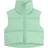 Fuinloth Women's High Stand Collar Lightweight Zip Crop Puffer Gilet - Grayish Green
