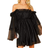 Romwe Women's Romantic Flounce Mini Dress - Dark Black