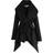 Chicwish Women's Turn Down Shawl Collar Wool Coat - Black