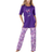 Dreams & Co Women's Graphic Tee PJ Set Plus Size - Plum Burst Floral Butterfly