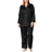 Amoureuse Women's Plus Size The Luxe Satin Pajama Set - Black