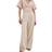 NA-KD Linen Pants with Wide Legs - Beige