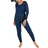Leveret Women's Plaid Pajamas - Black/Navy
