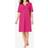 Woman Within Shirred Short-Sleeve Sleepshirt Plus Size - Raspberry Sorbet