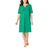 Woman Within Shirred Short-Sleeve Sleepshirt Plus Size - Tropical Emerald