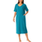 Woman Within Ribbed Sleepshirt Plus Size - Dark Turq