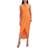 Julia Jordan Knot Neck Tulip Hem Midi Dress - Neon Orange