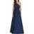 Alfred Sung Draped One Shoulder Satin Maxi Dress - Midnight Navy