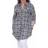 White Mark Piper Stretchy Plaid Tunic Top Plus Size - White/Black