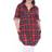 White Mark Piper Stretchy Plaid Tunic Top Plus Size - Red/Black