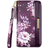 Coco Rossi Card Holder Organizer Wallet - Purple Flowers